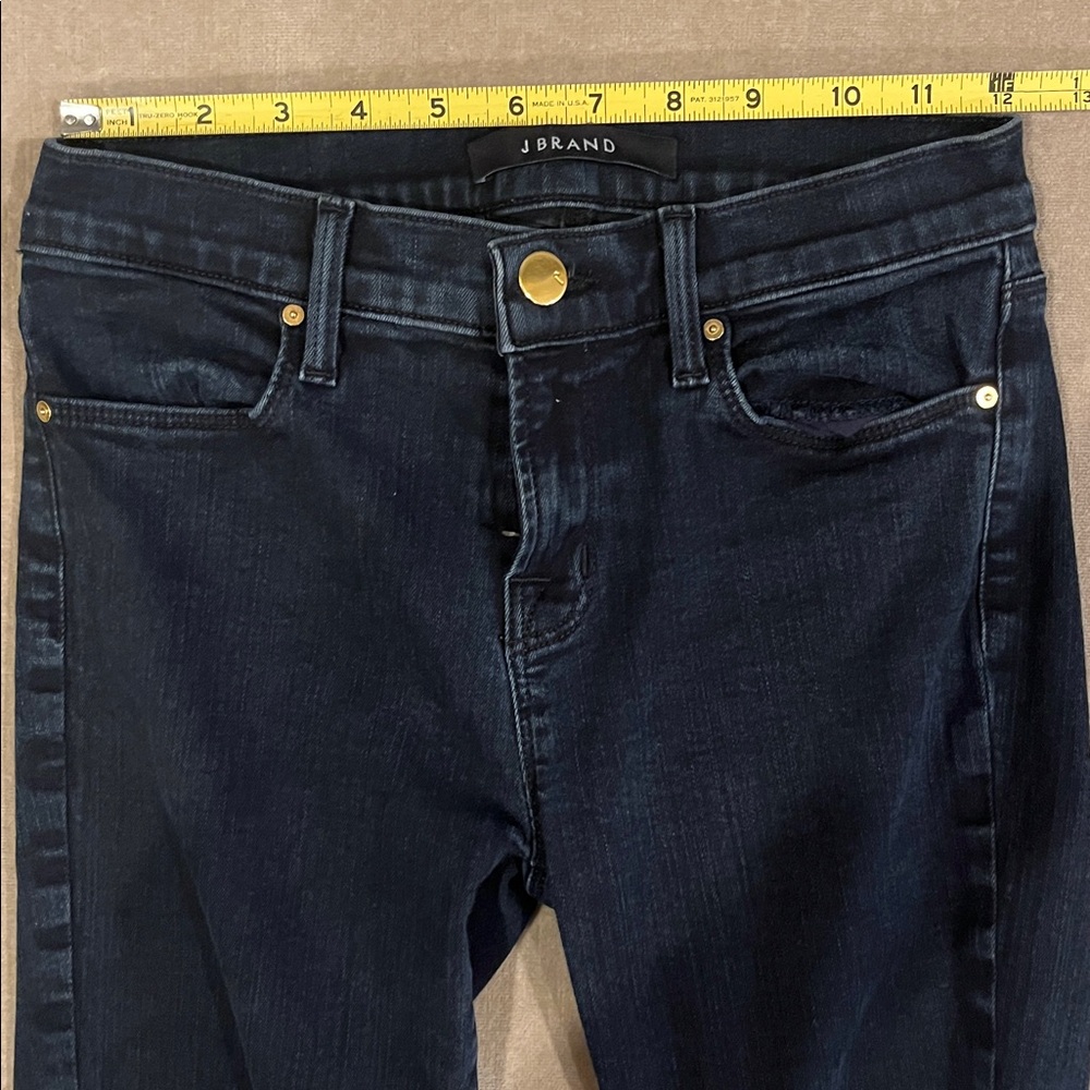 J Brand Indigo Denim Cropped Skinny Distressed Hem Holes in Knees Size 26 - Picture 11 of 11